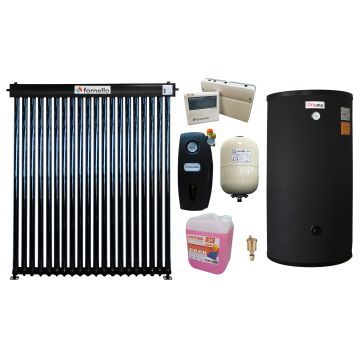 Pachet sistem solar presurizat, panou Fornello 20 Tuburi Heat Pipe, Boiler cu 2 serpentine FIAMA WPC HT 160 LT 2S, controller, vas expansiune, grup pompare, aerisitor 1/2, antigel