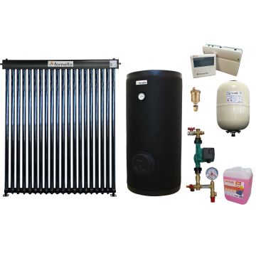 Pachet sistem solar presurizat, panou Fornello 20 Tuburi Heat Pipe, Boiler Fornello SOL 200 LT 2S, controller, vas expansiune, grup pompare, aerisitor 1/2, antigel