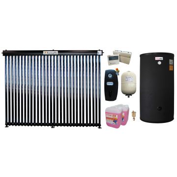 Pachet sistem solar presurizat, panou Fornello 30 Tuburi Heat Pipe, Boiler cu 2 serpentine FIAMA WPC HT 200 LT 2S, controller, vas expansiune, grup pompare, aerisitor 1/2, antigel