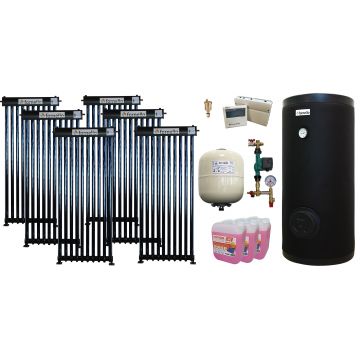 Pachet sistem solar presurizat, panou Fornello 60 Tuburi Heat Pipe, Boiler cu 2 serpentine Fornello SOL 500 LT 2S, controller, vas expansiune, grup pompare, aerisitor 1/2, antigel