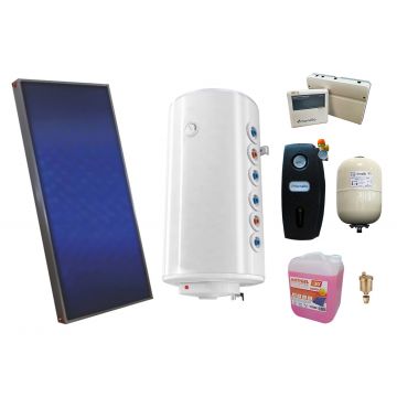 Pachet sistem solar presurizat, panou Sunsystem PК SL FP 2.0, Boiler 2 serpentine 120 litri, controller, vas expansiune, grup pompare, aerisitor 1/2, antigel