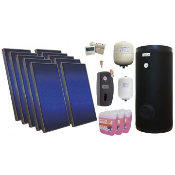 Pachet solar premium, presurizat, 10x panou plan Sunsystem PК SL FP 2.0, Boiler cu 2 serpentine Fornello SOL 1000 LT 2S, controller, vas expansiune solar, vas expansiune sanitar, grup pompare Fornello (pompa OHI), aerisitor 1/2, antigel