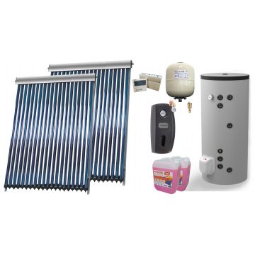 Sistem solar presurizat ,2x Panou Sunsystem VTC 20 tuburi, Boiler cu 2 serpentine FV30067S21, 9000 W, 300 l, controller, vas expansiune, grup pompare, aerisitor 1/2, antigel