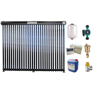 Sistem solar presurizat, panou Fornello 30 Tuburi Heat Pipe, pompa 25-60, controller, vas expansiune, antigel, supapa 1/2, aerisitor 1/2