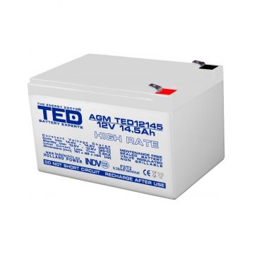 Acumulator AGM VRLA 12V 14,5A High Rate 151mm x 98mm x h 95mm F2 TED Battery Expert Holland TED002792 (4)