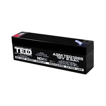 Acumulator AGM VRLA 12V 2,5A dimensiuni 178mm x 34mm x h 60mm F1 TED Battery Expert Holland TED003096 (20)