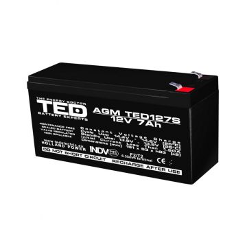 Acumulator AGM VRLA 12V 7Ah dimensiuni speciale 149mm x 49mm x h 95mm F2 TED Battery Expert Holland TED003195 (10)