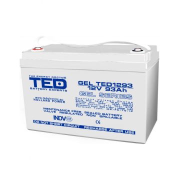 Acumulator AGM VRLA 12V 93A GEL Deep Cycle 306mm x 167mm x h 212mm F12 M8 TED Battery Expert Holland TED003485 (1)