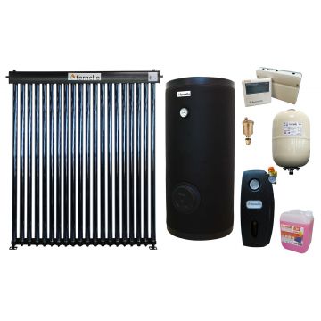 Pachet sistem solar presurizat, panou Fornello 20 Tuburi Heat Pipe, Grup pompare, Boiler cu 2 serpentine FORNELLO SOL 150 LT 2S, controller, Vas expansiune, Aerisitor 1/2, Antigel