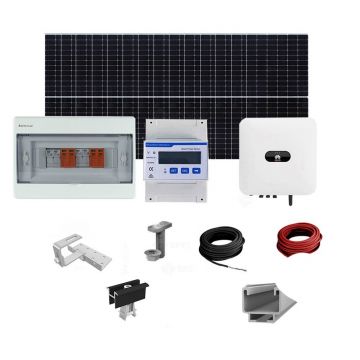 Sistem fotovoltaic complet 6 kW, invertor monofazat hibrid WiFi si 14 panouri Canadian Solar, 120 celule, 460 W, pe acoperis din tigla