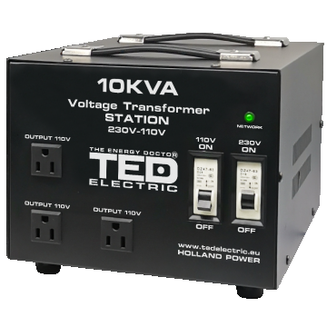 Transformator 230-220V la 110-115V 10000VA/8000W cu carcasa TED000231