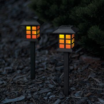 garden of eden - lampa solara led imitatie flacara, 38 cm