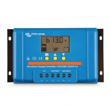 Incarcator solar LCD&USB 12V/24V 5A Victron Energy BlueSolar PWM-LCD&USB 12/24V-5A