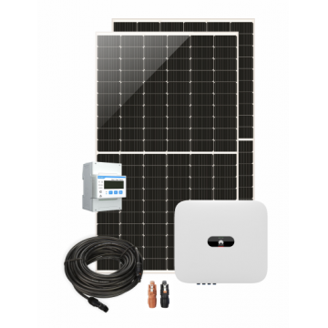 Pachet sistem fotovoltaic monofazat hibrid, 3.3 kW, 6x Panouri monocristaline Yingli 550 Wp, Invertor Huawei SUN 2000-3KTL-L, Contor electronic monofazat Huawei Smart Meter DTSU666-H, Acumulator Huawei Luna 5kW, Cablu si Conectori