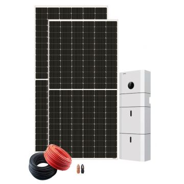 Pachet sistem fotovoltaic monofazat hibrid, 3.9 kW, 7x Panouri monocristaline Yingli 550 Wp, Invertor Kstar Blue-S-3680, Acumulator LFP (LiFePO4) Blue-Pack-5.1, Cablu si Conectori