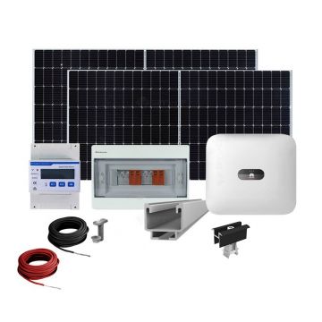 Sistem Fotovoltaic complet cu montaj si dosar prosumator inclus 8 kWp, invertor trifazat hibrid Huawei si 18 panouri Canadian Solar, montaj pe acoperis inclinat